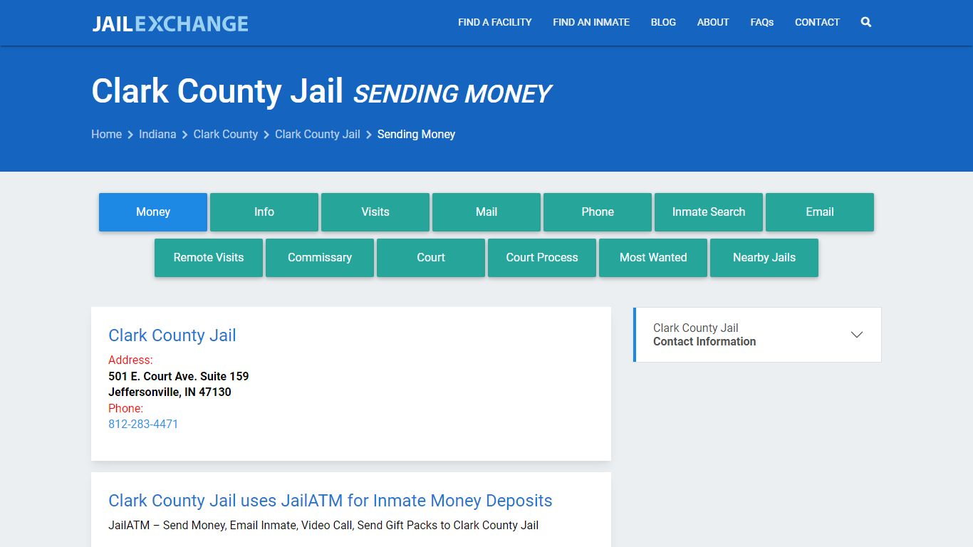 Send Money to Inmate - Clark County Jail, IN - Jail Exchange