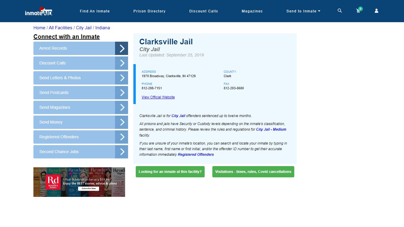 Clarksville Jail | Inmate Locator